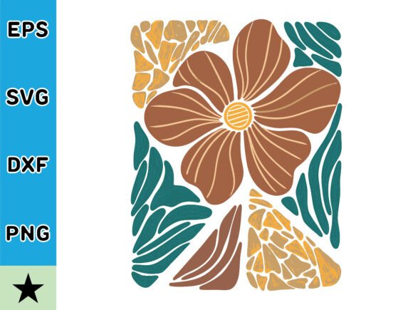 Download Retro Inspired Boho Flower SVG Vector - Red Collection