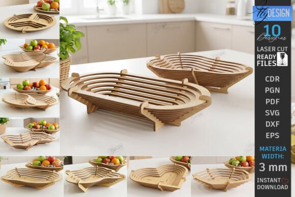 Download Layered Contour Bowl Laser Cut Bundle - Red Collection