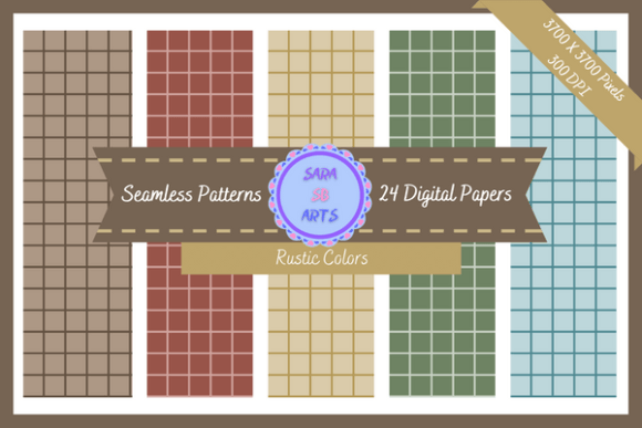 Download Seamless Rustic Colored Grid Pattern - Red Collection