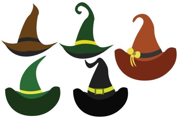 Download SET Classic Witch Hat Vector - Witch hat vector Collection