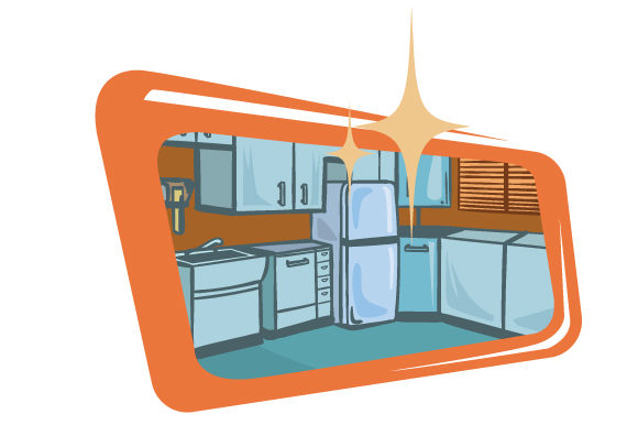 Download Retro Inspired Kitchen Setting - Red Collection