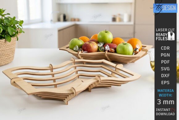Download Wooden Layered Contour Bowl Laser Cut - Red Collection