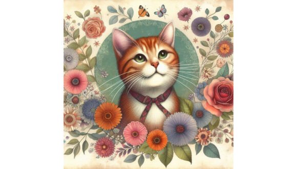 Download A Bundle of 10 Retro-inspired Cat with V - Red Collection