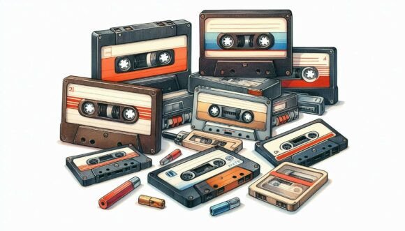 Download Retro-inspired Cassette Tape Collection - Red Collection