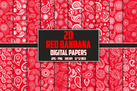Download Red Bandana Paisley Digital Papers - Red Collection