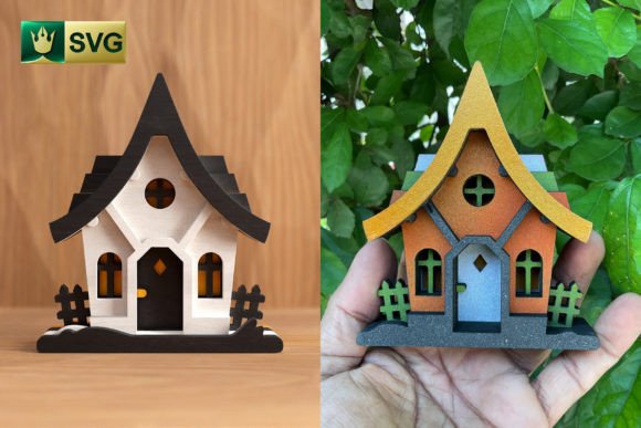 Download Cute Halloween House V2 | 3D Layered SVG - Red Collection