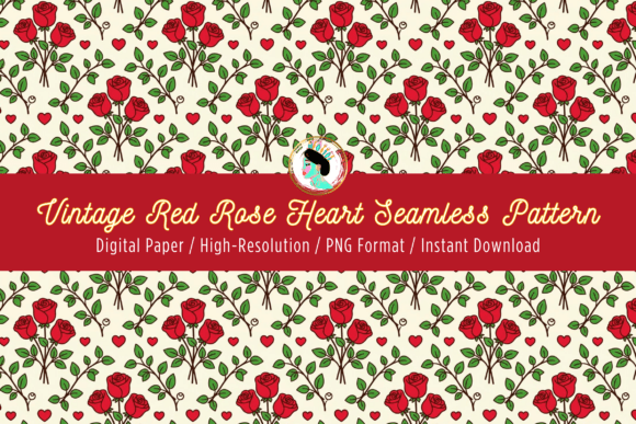 Download Red Rose Heart Seamless Pattern PNG - Red Collection
