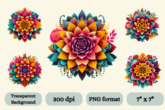Download 5 DOTD Inspired Flower Illustrations - Red Collection