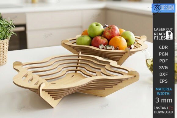 Download Wooden Layered Contour Bowl Laser Cut - Red Collection