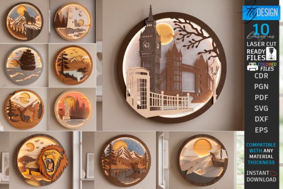 Download 3D Layered Wall Decor Laser Cut Bundle - Red Collection
